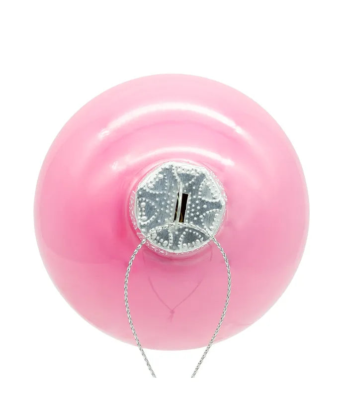 Pink Glass Pearlized Ball Ornament
