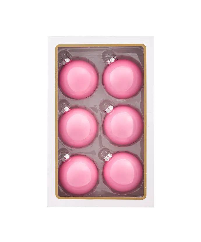 Pink Glass Pearlized Ball Ornament