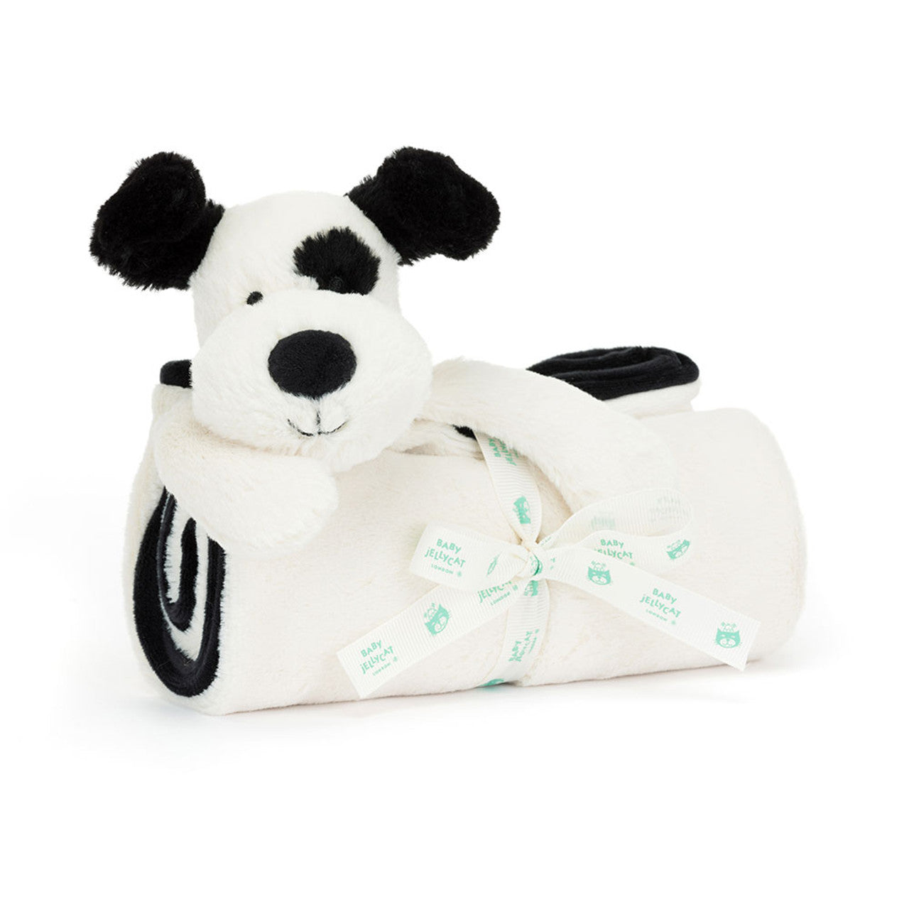 Bashful Black & Cream Puppy Comforter