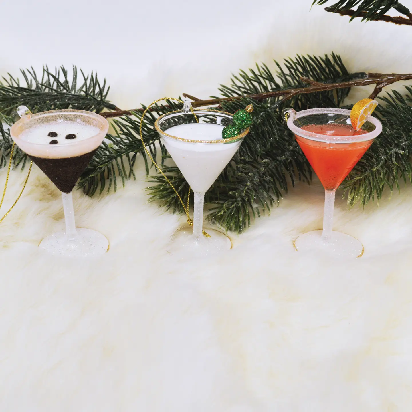 Martini Ornament Set