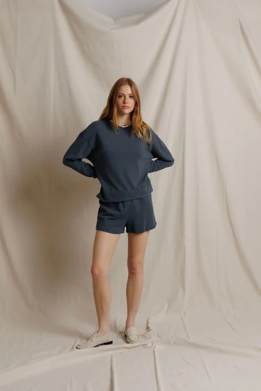 Layla French Terry Sweat Shorts in Turbulence