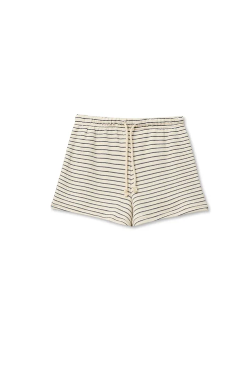 Bennie French Terry Natural/Charcoal Stripe Short