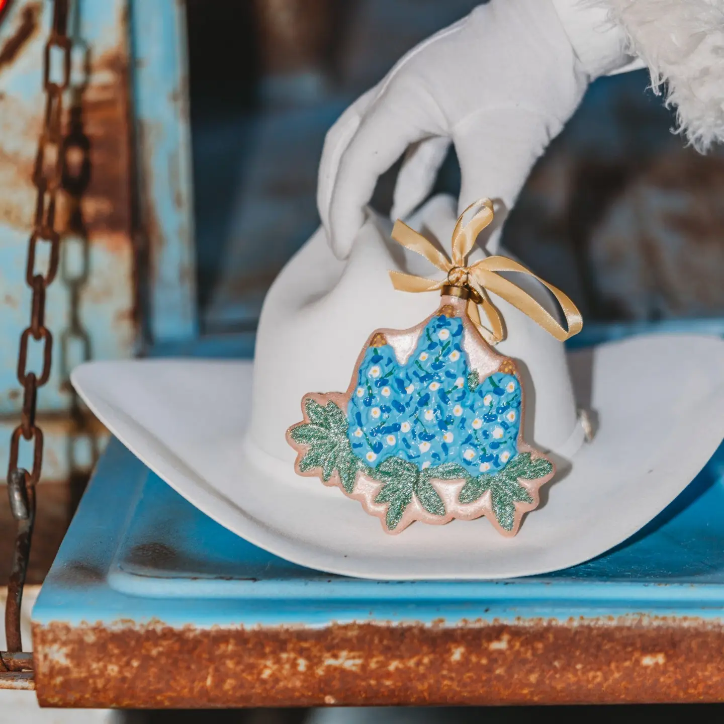 Texas Bluebonnet Blown Glass Christmas Ornament – 2026