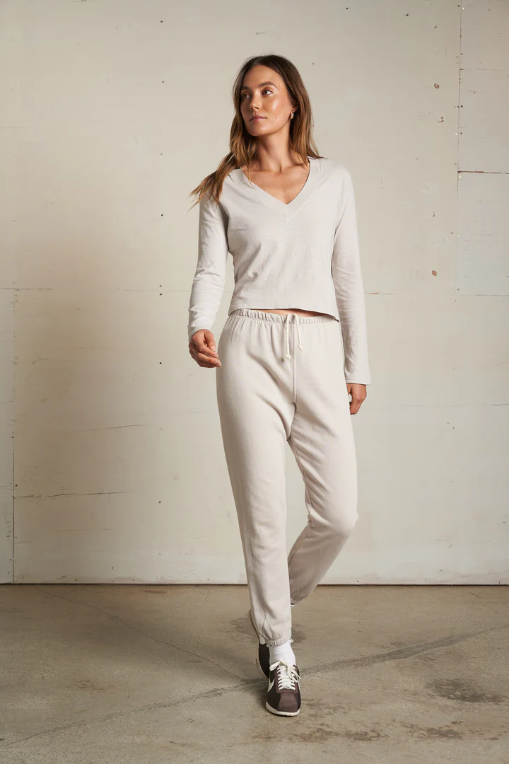 Silver Fiona LS Recycled V-Neck