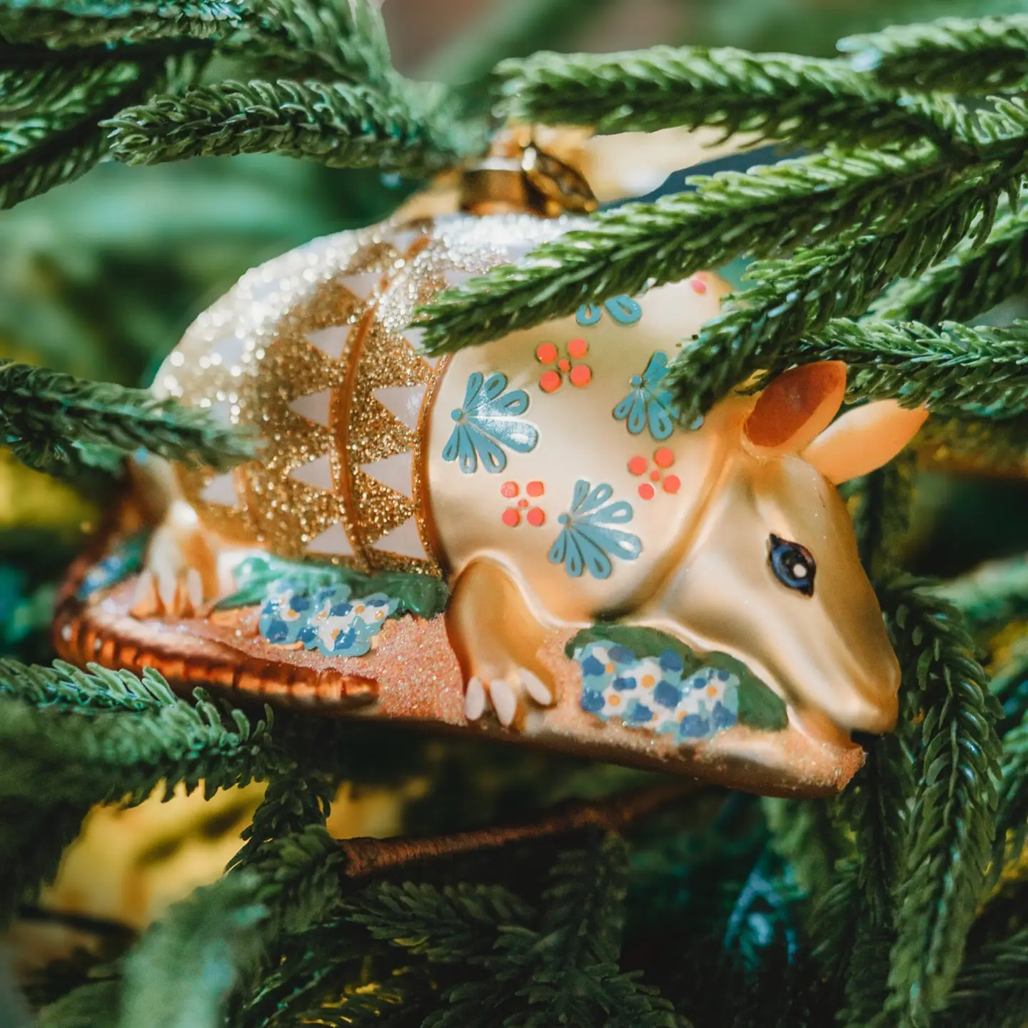 Texas Armadillo Blown Glass Christmas Ornament – 2026