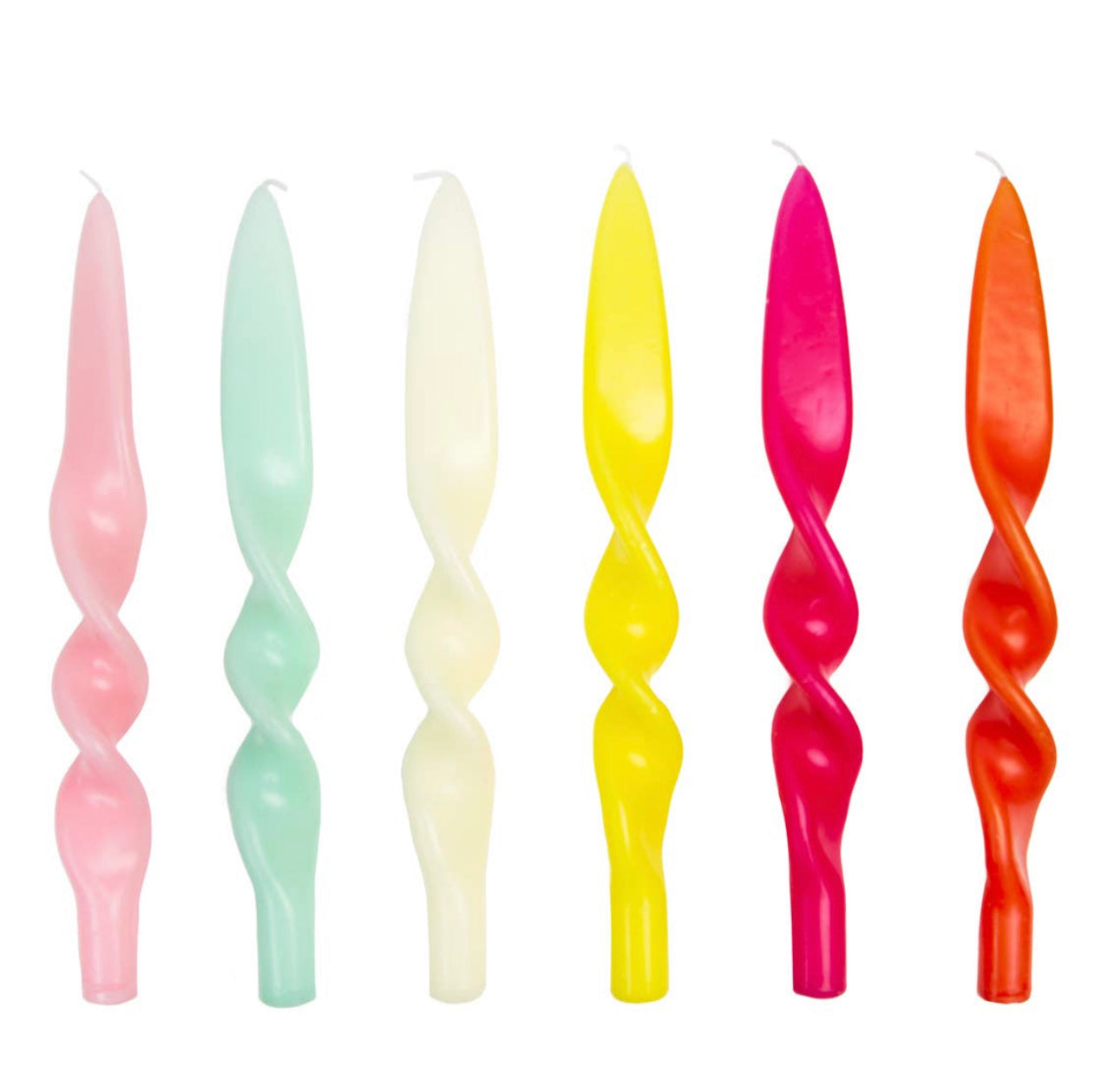 Rainbow Twisted Taper Candle