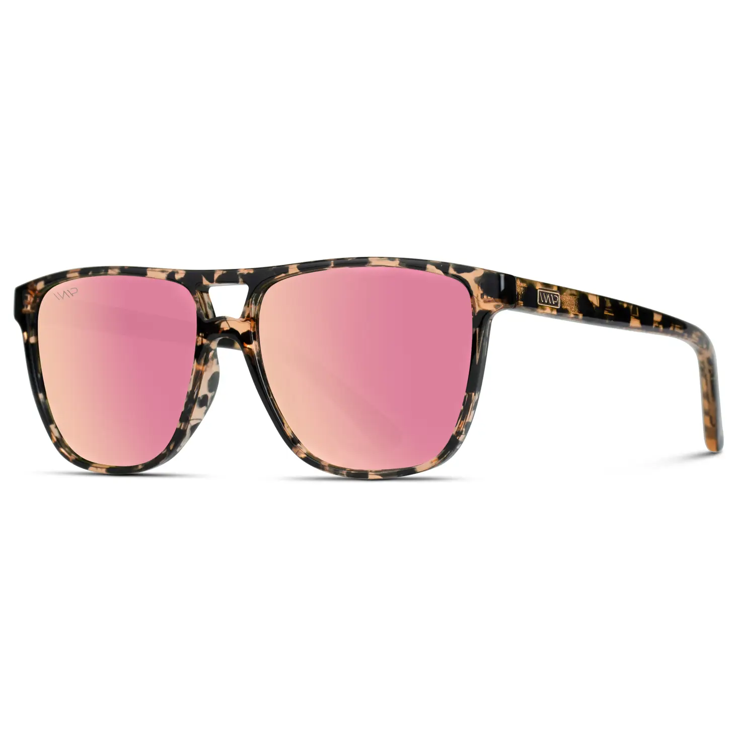 Phoenix Sunglasses in Peach Tortoise/Mirror Pink