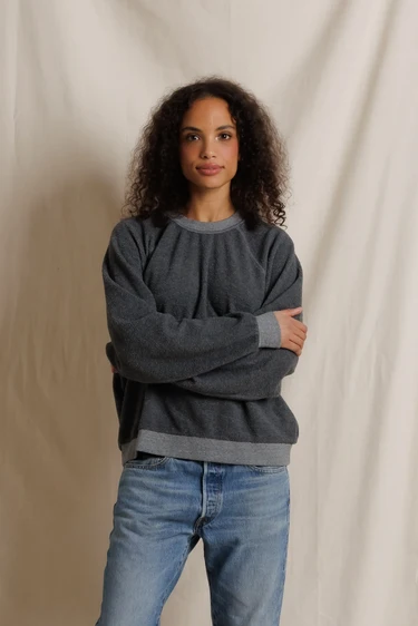 Dark Heather Ziggy Oversized Fleece Crewneck