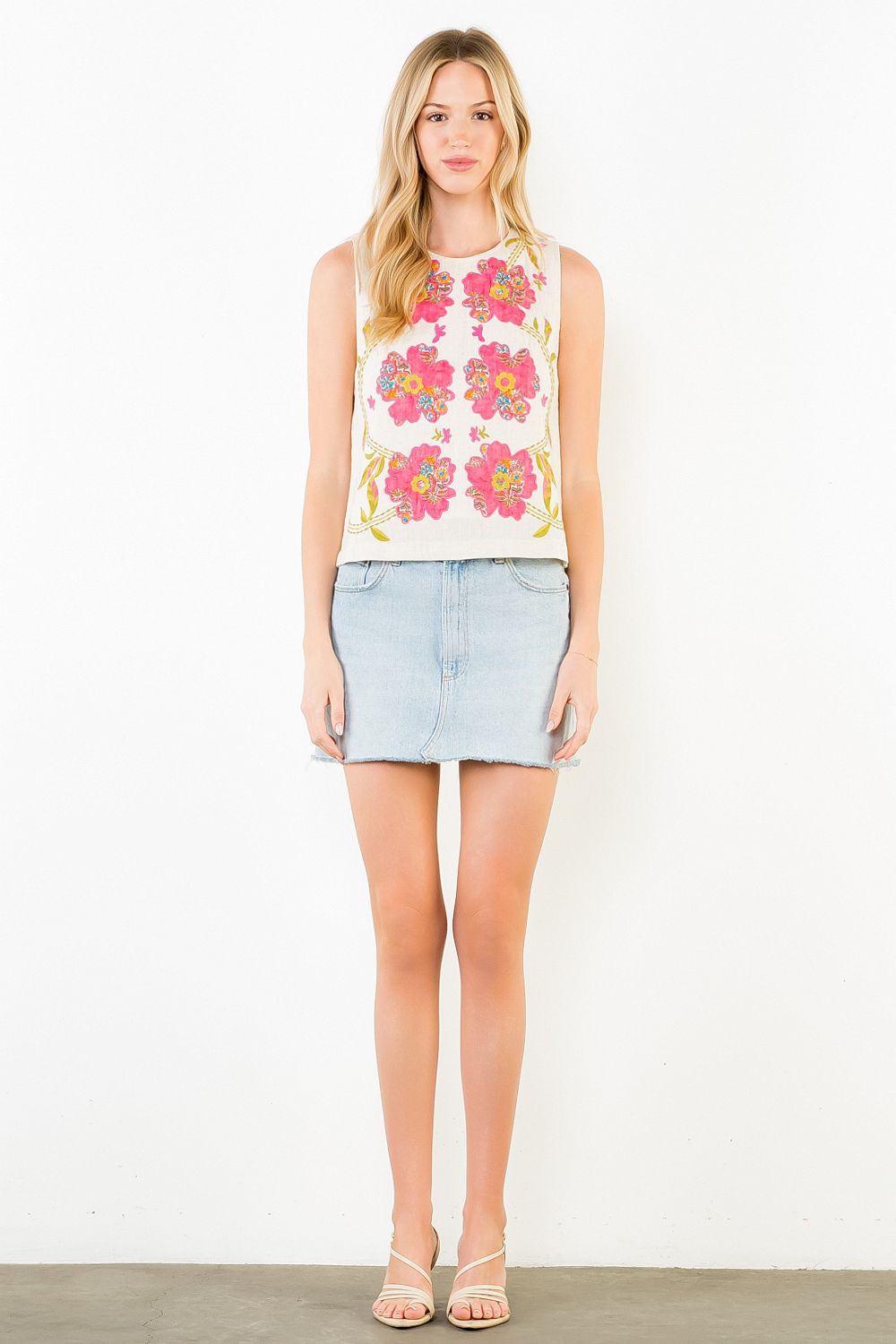 Mary Embroidered Sleeveless Top