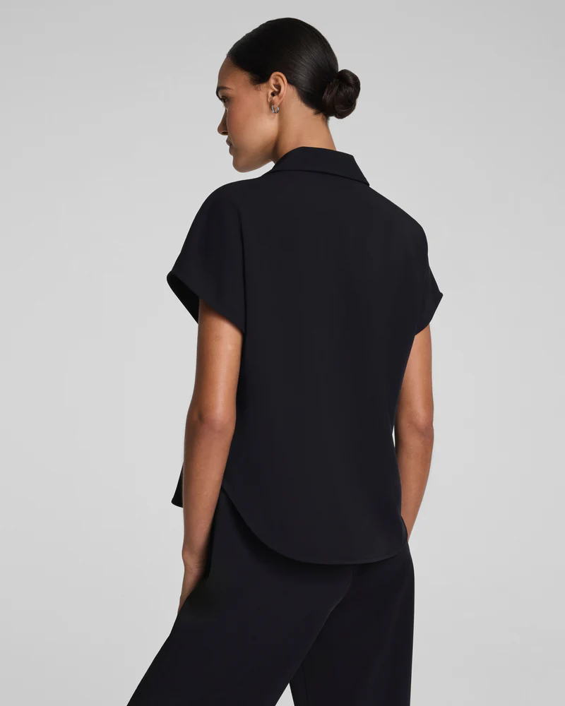 Spanx® CarryOn Collared Tee in Black