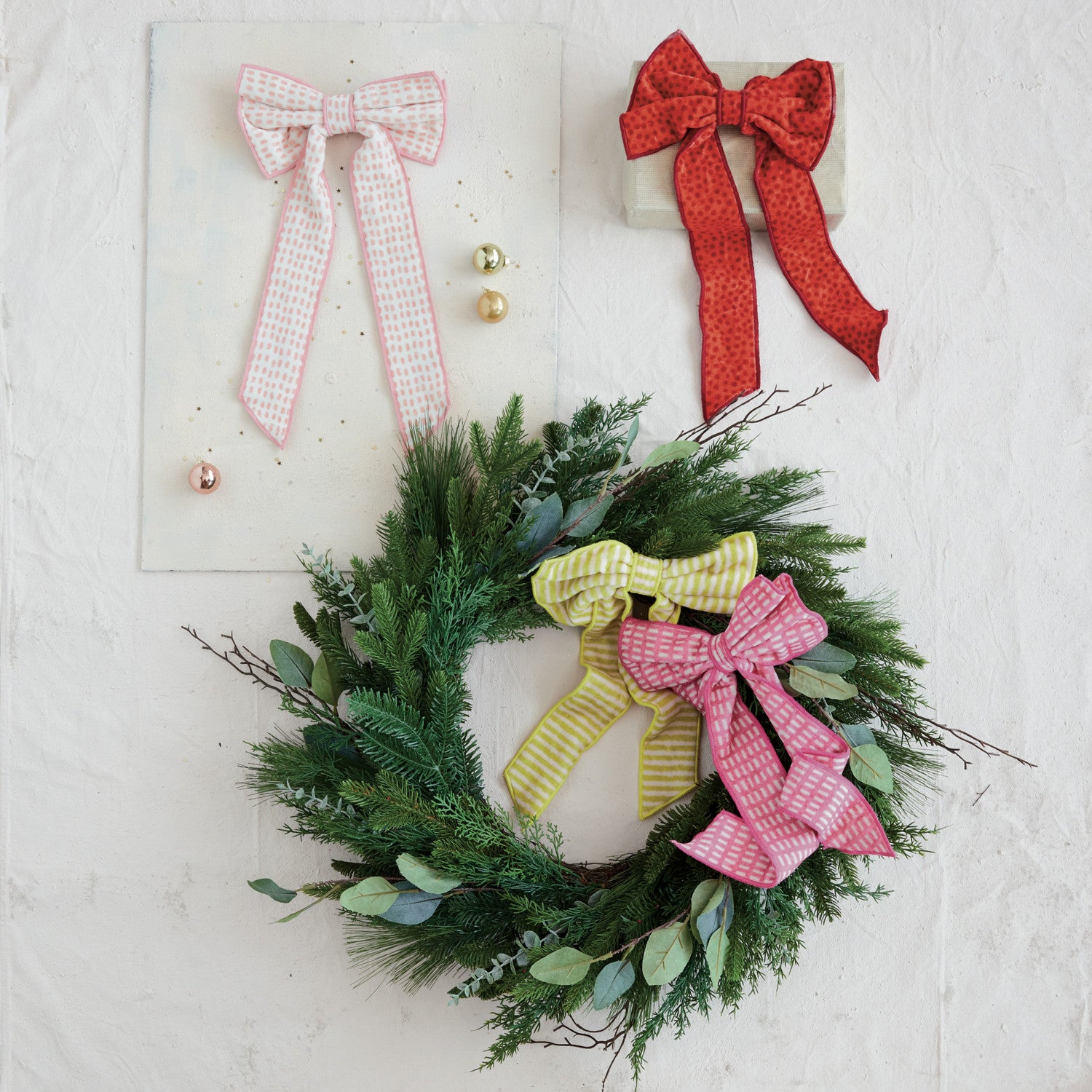 14" Cotton Velvet Printed Clip-on Bows