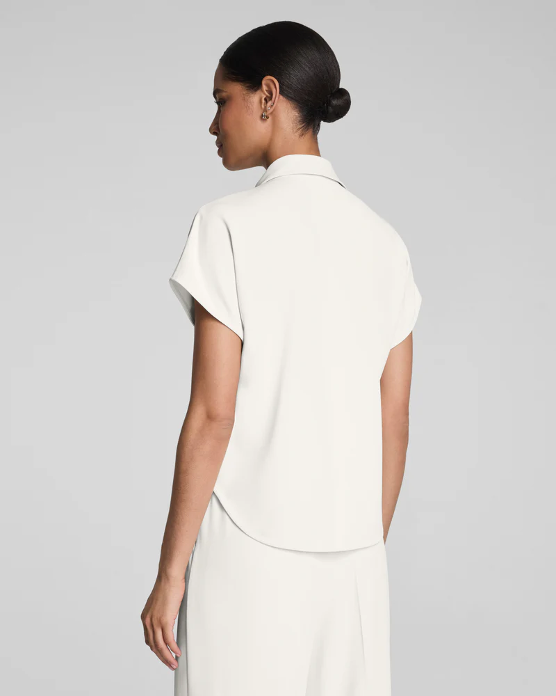 Spanx® CarryOn Collared Tee in Ivory