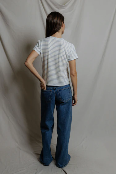 Pacific Stripe Elliot Brushed Sweater Stripe V-Neck Tee