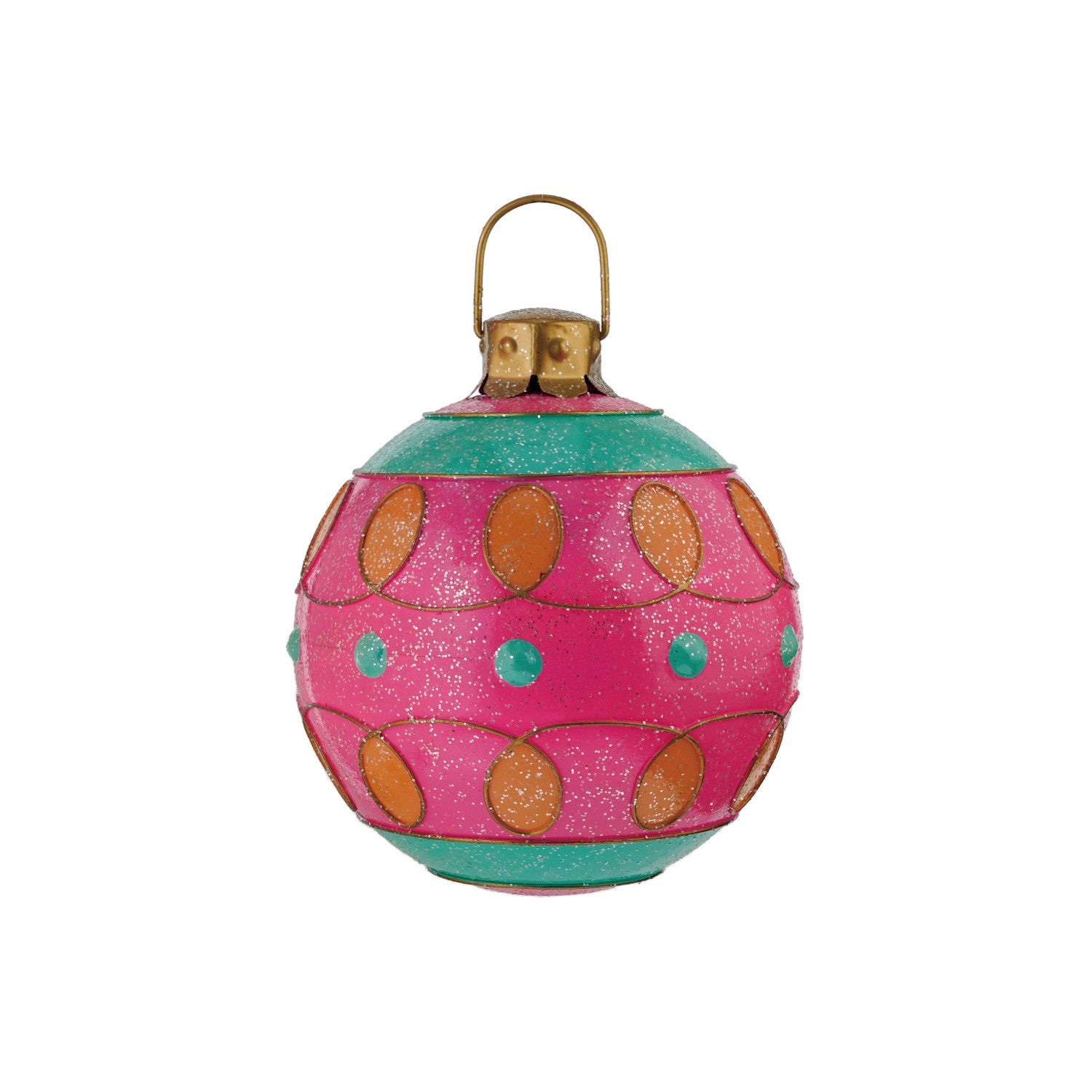 Oversized 12" Painted Metal Ball Ornament