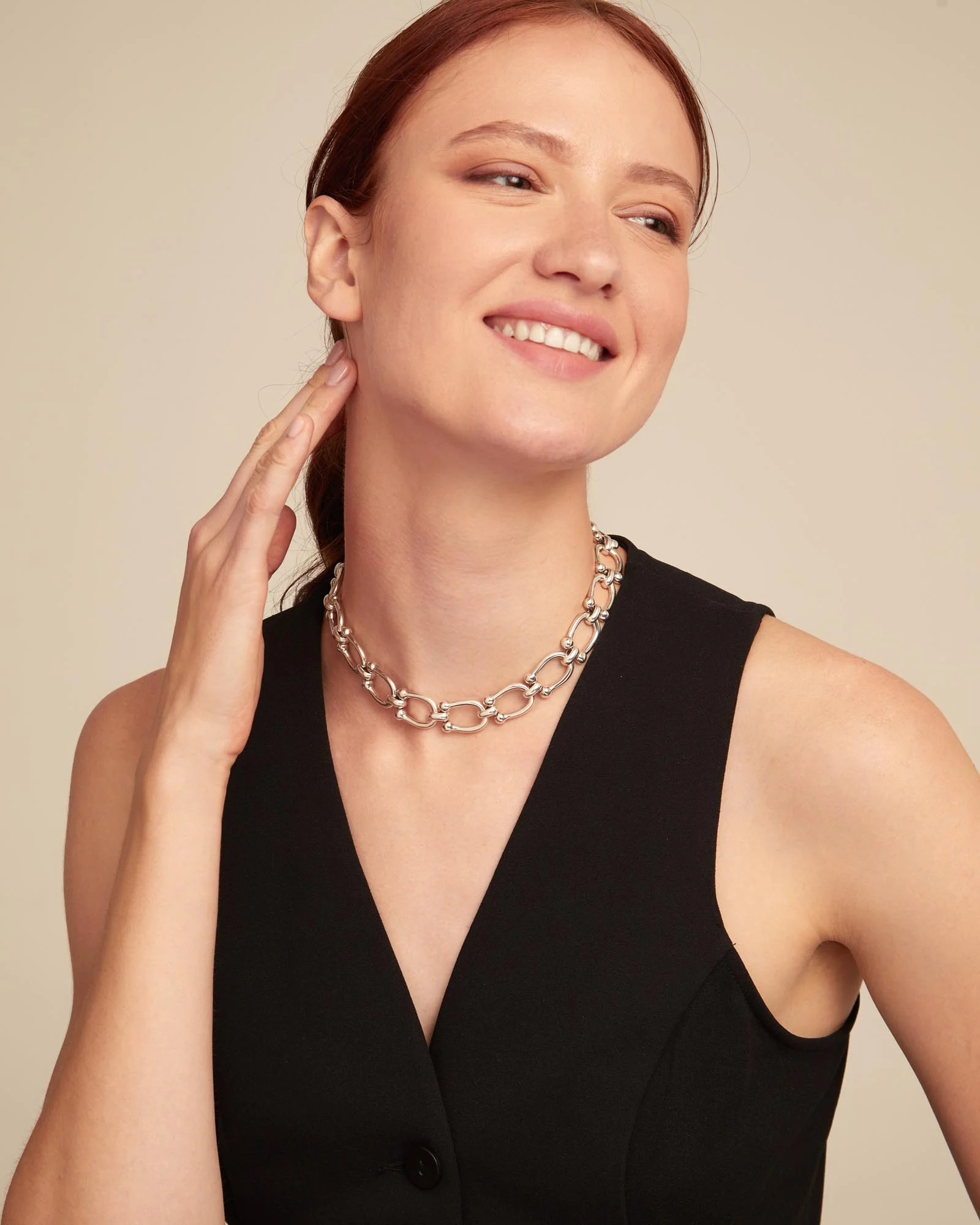 Silver Short Link Chain Necklace