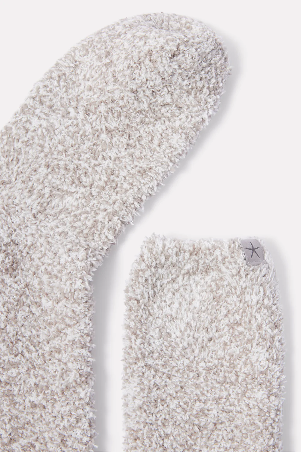 CozyChic® Heathered Socks - Oyster/White