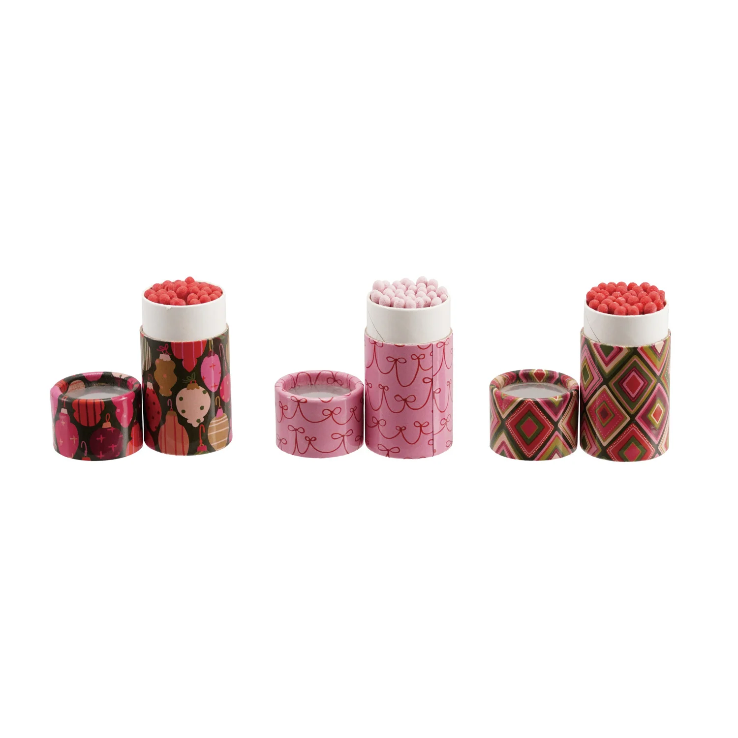 Safety Matches in Holiday Pattern Tube