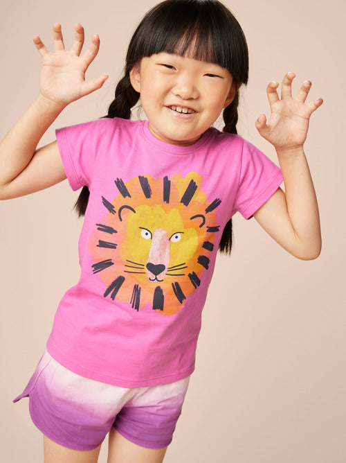 Pink Lion Double-Sided Graphic Tee
