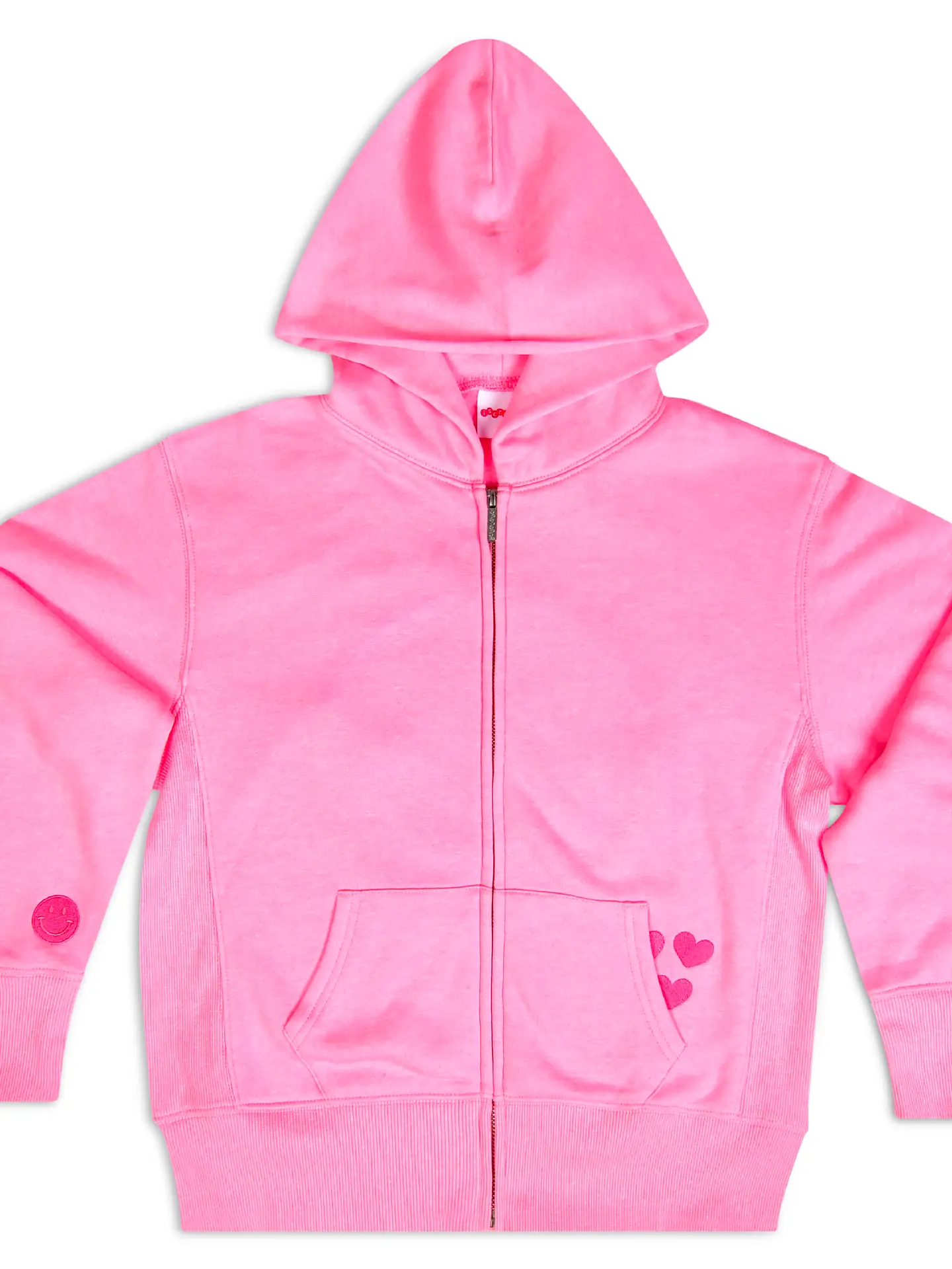 Hot Pink Smile Zip-Up Hoodie