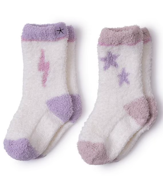 Dusty Rose CozyChic® Toddler Space Adventure Sock Set