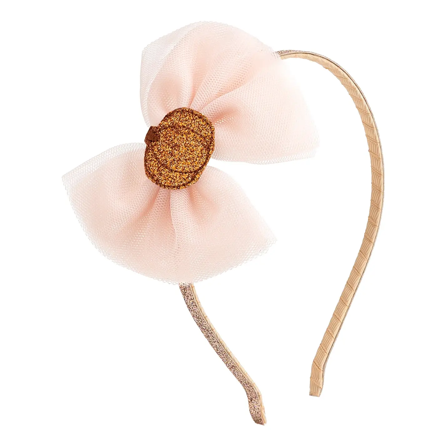 Pumpkin Tulle Bow Headband