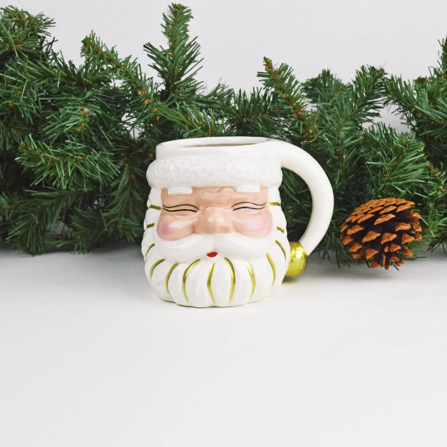 White Santa Mug