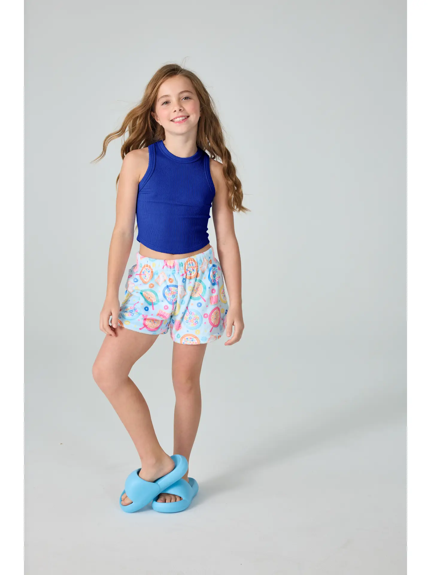 Midnight Cropped Ribbed Racerback Tank Top