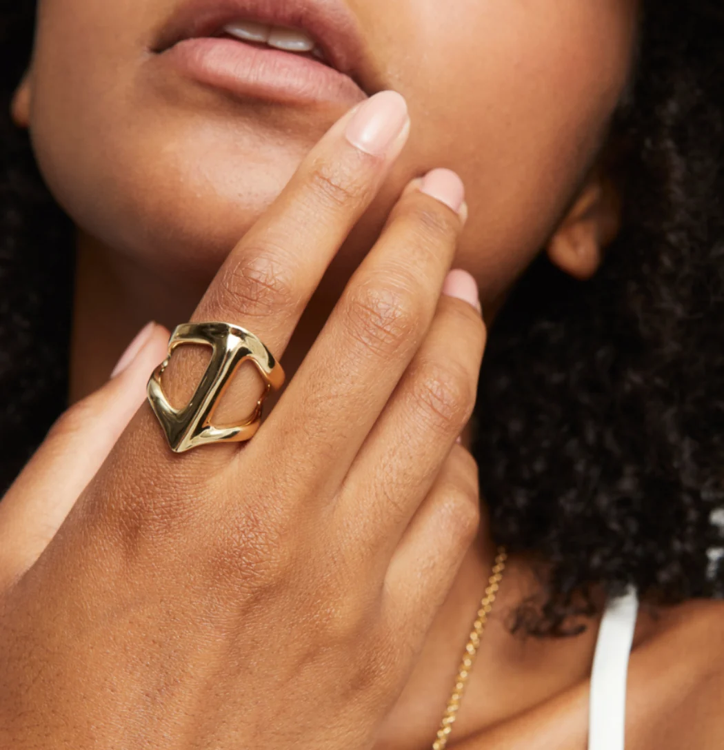 Manta Ray Shaped Gold Ring