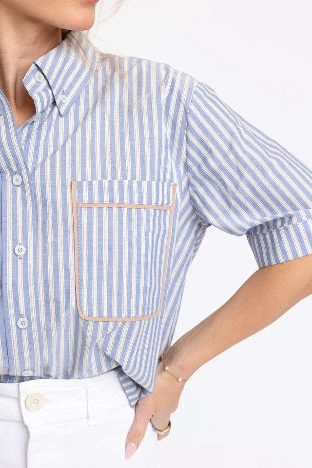 Blue Stripe Pocket Camp Top