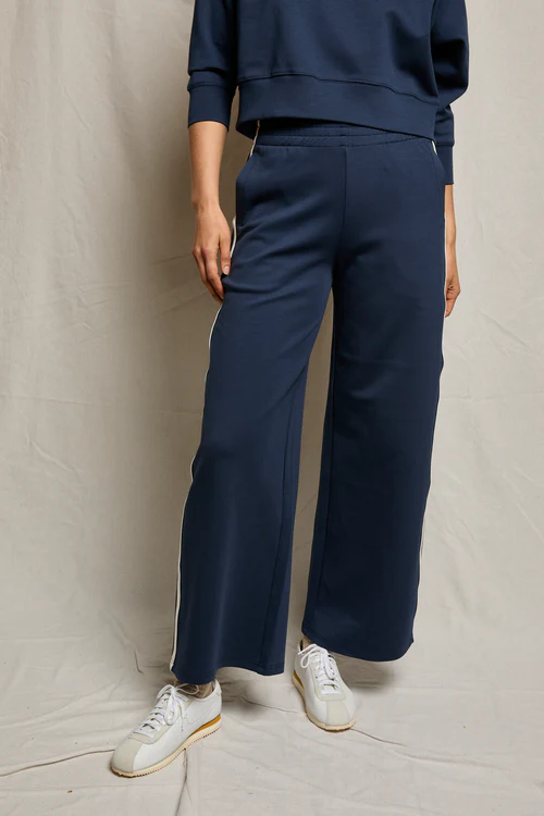 Navy Mikos Wide Leg Travel Pant w/Pockets