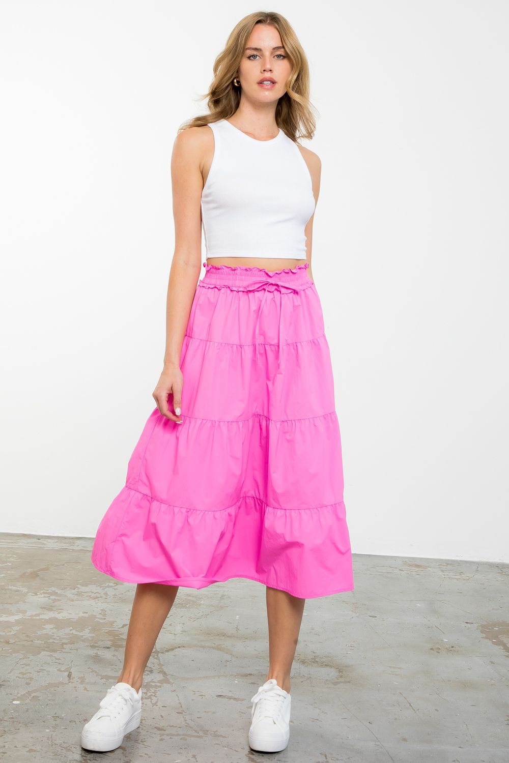 Hot Pink Tiered Skirt