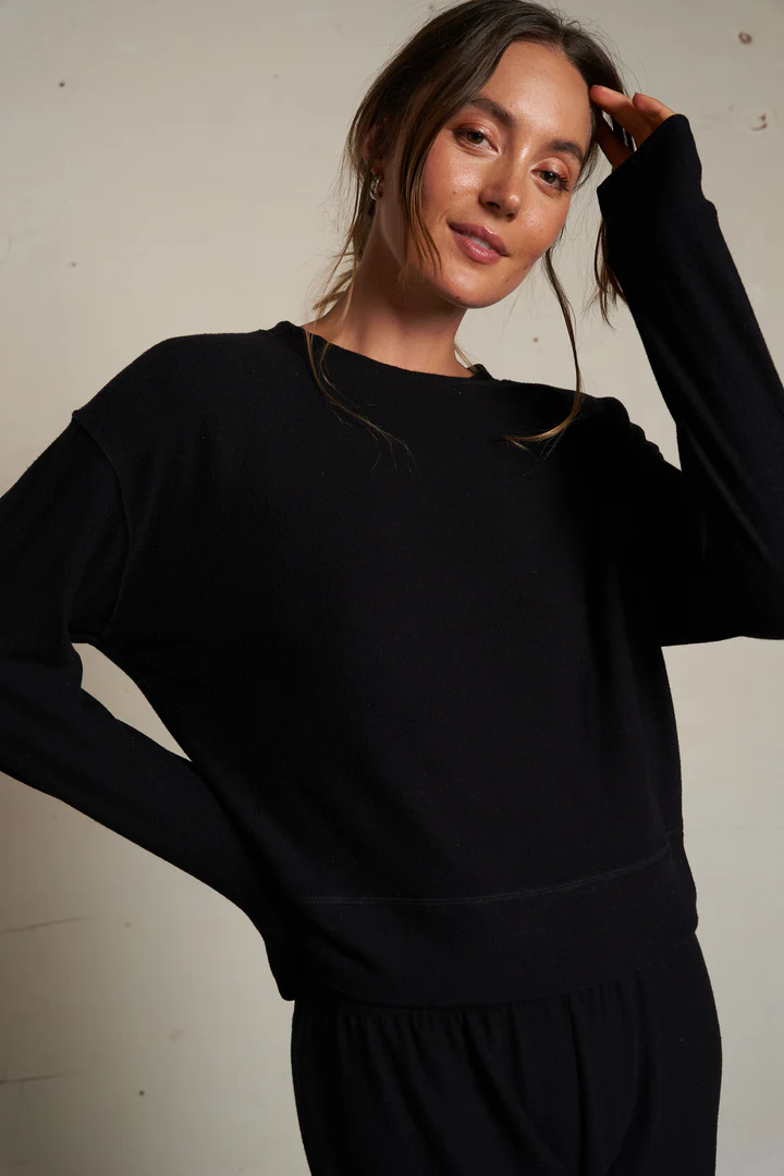 True Black Selma Brushed Sweater Sweatshirt
