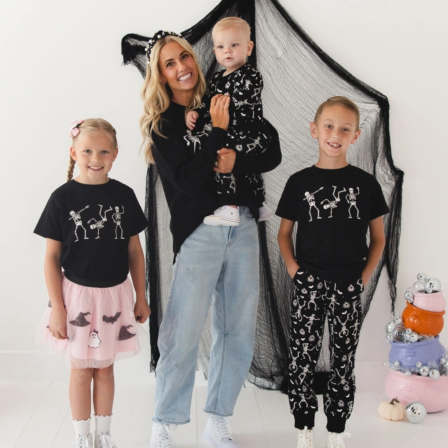 Glow In The Dark Silly Skelly Halloween Short Sleeve T-Shirt