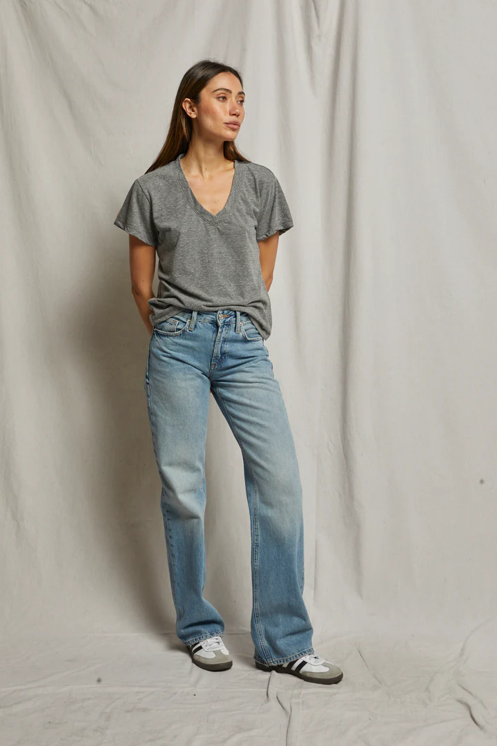 Hendrix Crispy Lightweight Cotton Boxy V-Neck Tee