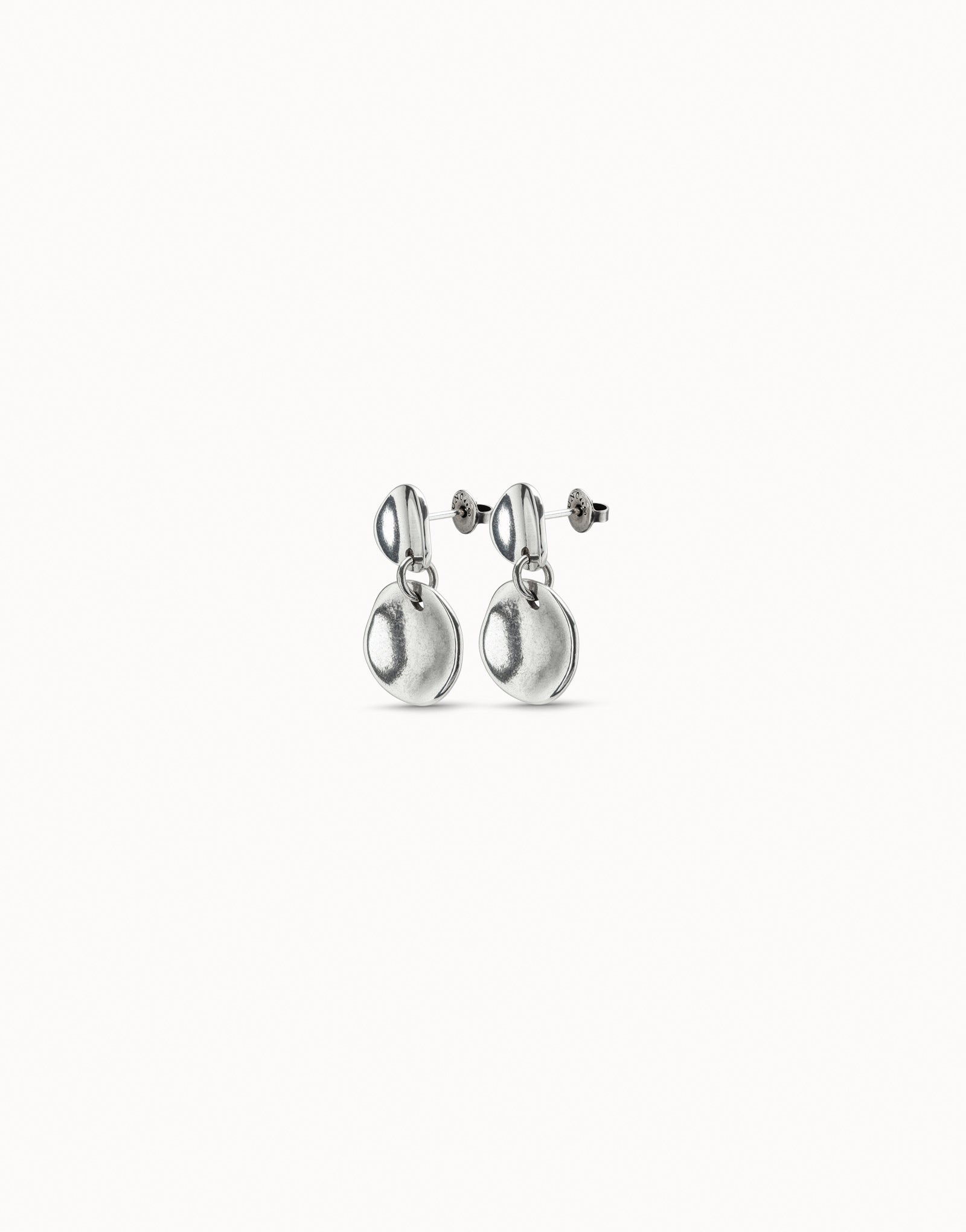 Silver Circle Drop Earrings