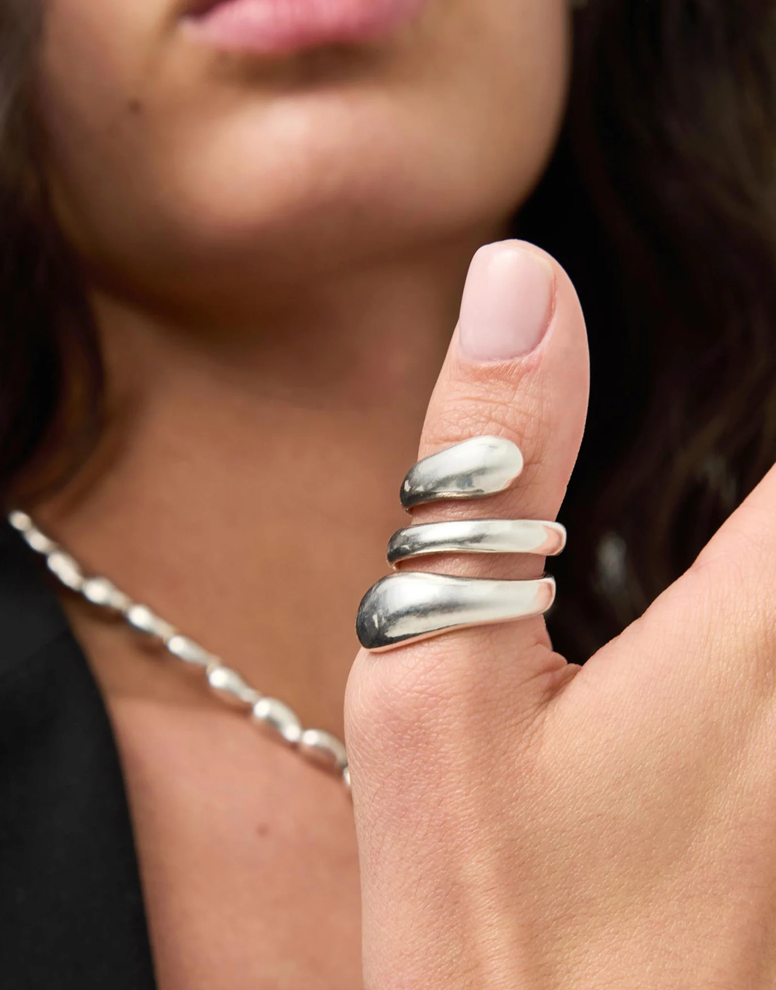 Silver Axis Spiral Ring