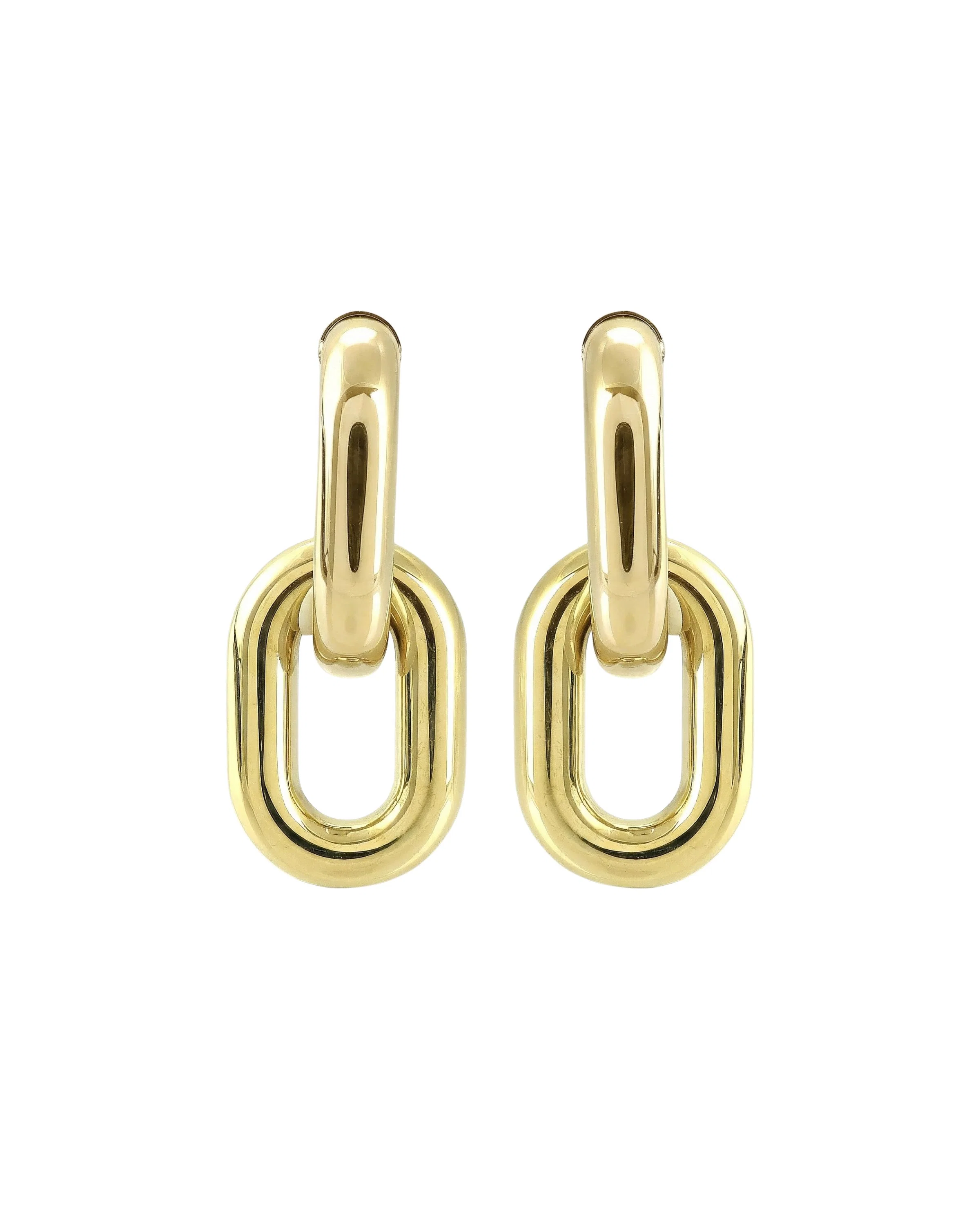 Gold Double Tube Hoop Earrings
