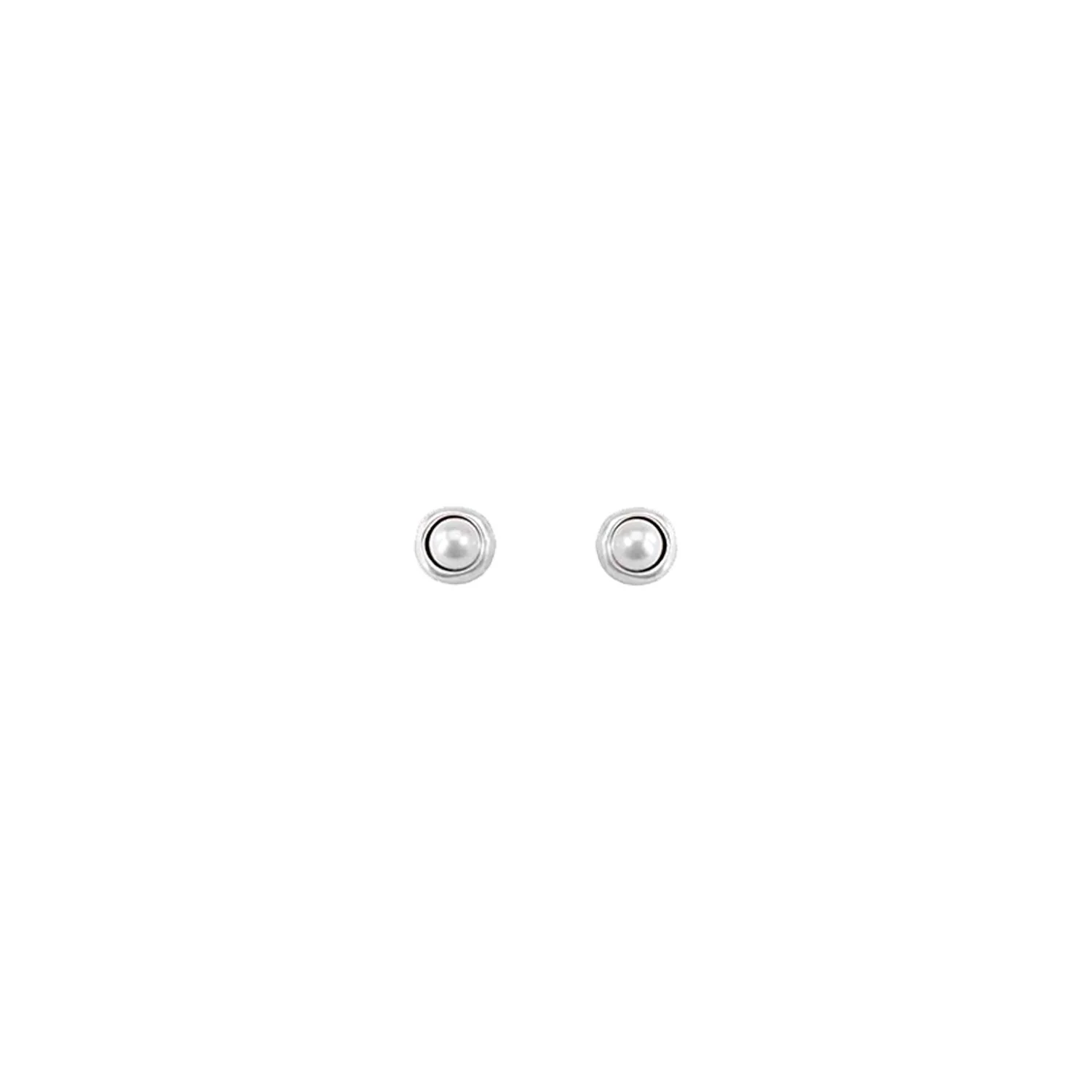 Ego Silver Pearl Stud Earrings