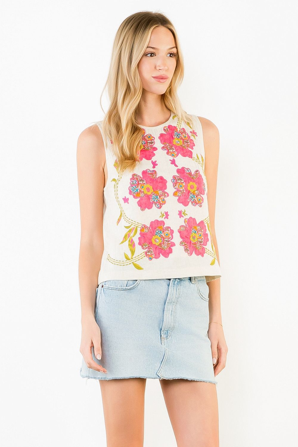 Mary Embroidered Sleeveless Top