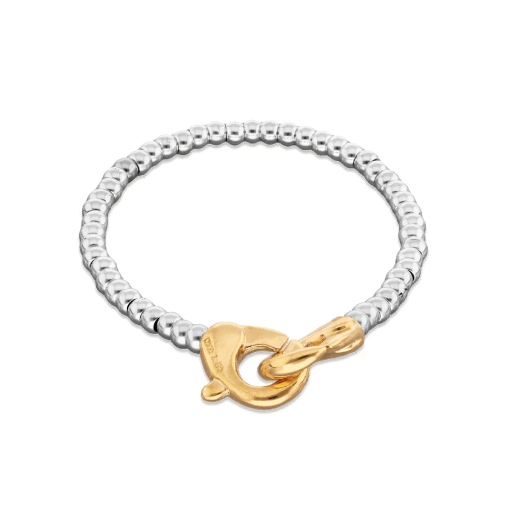 Two-Tone Beaded Carabiner Bracelet