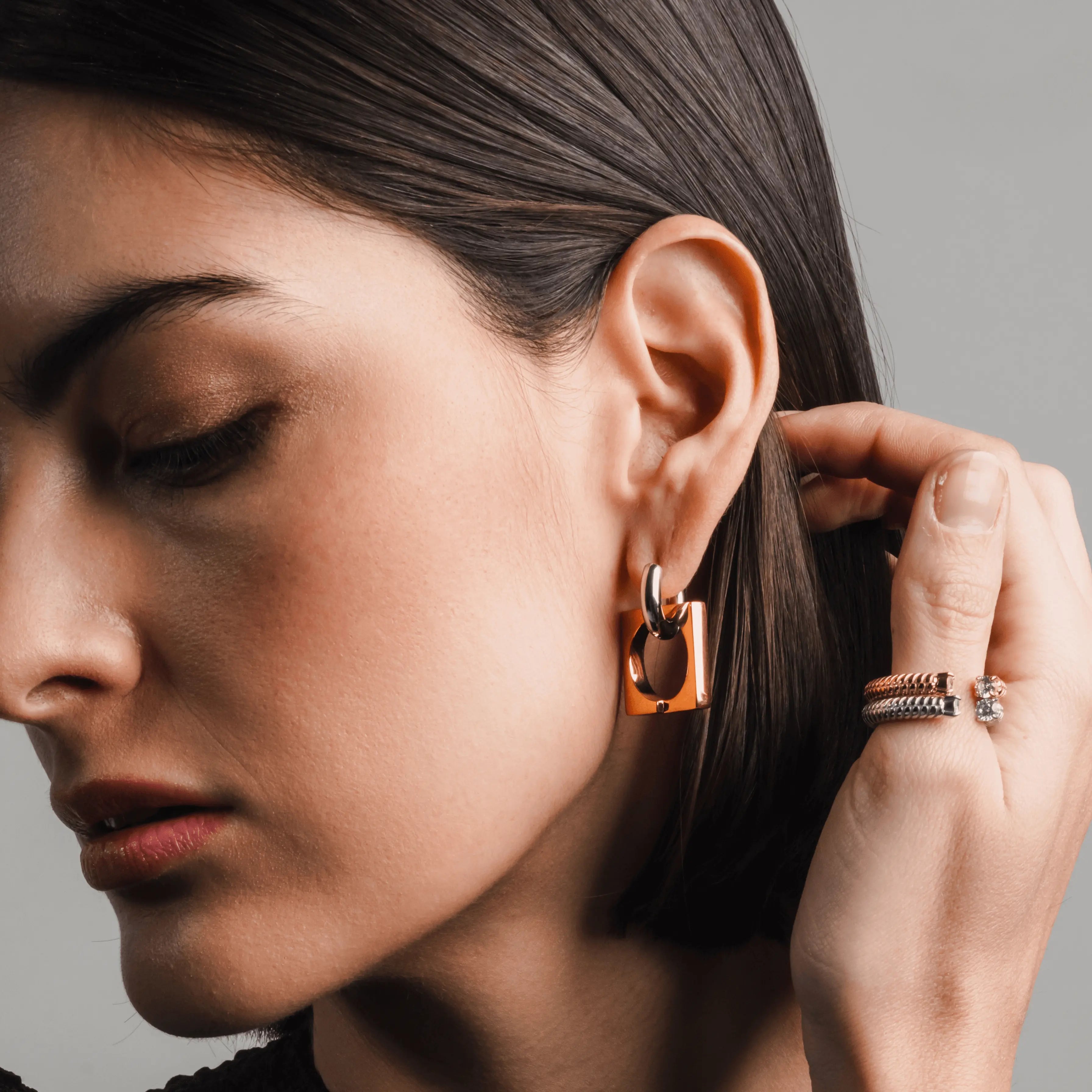 Square Mix Hoop Earrings