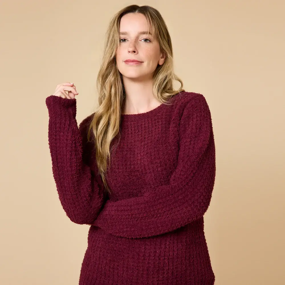 Cherry Cola Waffle Marshmallow Boatneck Lounge Set
