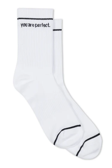 'You Are Perfect" White Socks