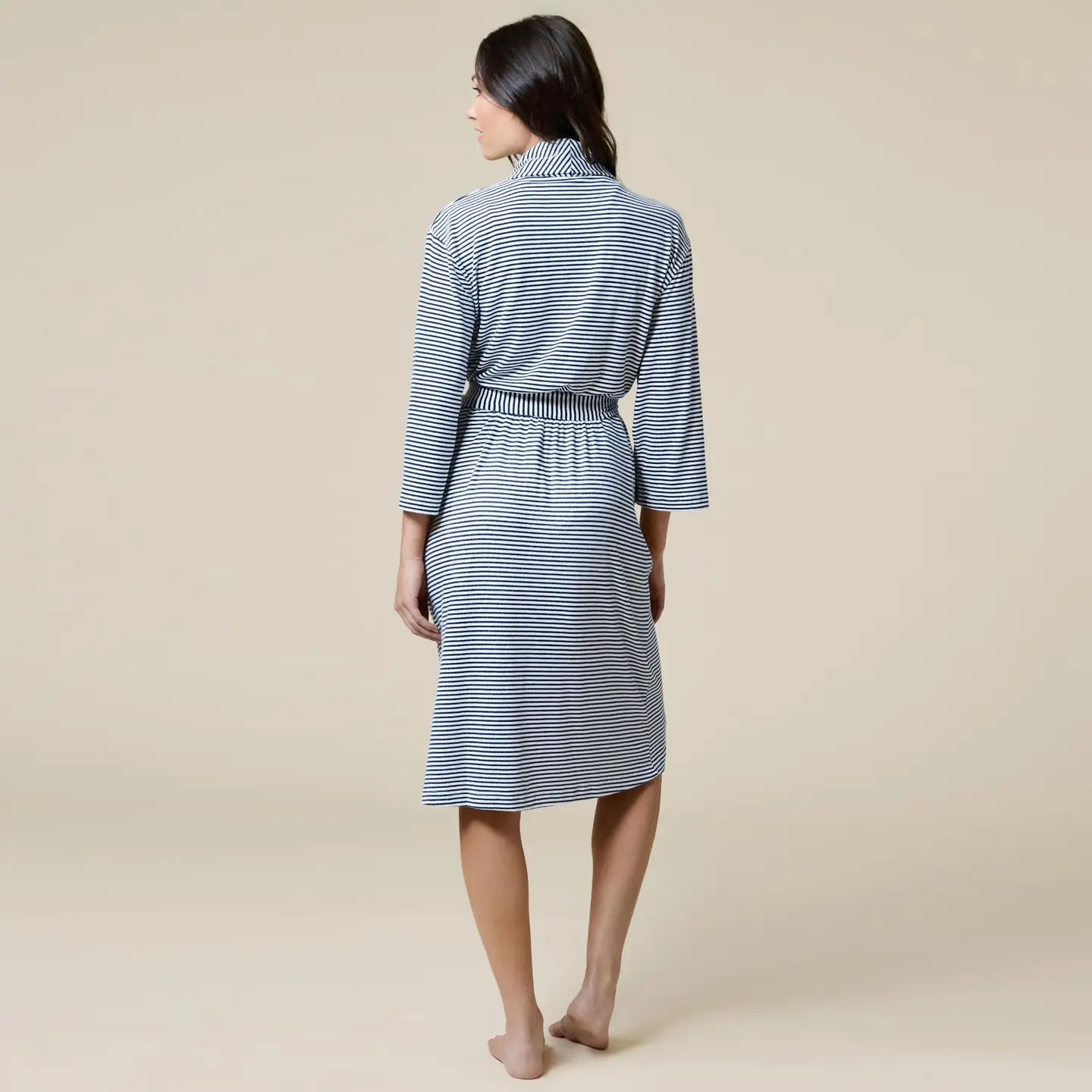 Midnight Stripe Dream Shawl Collar Robe