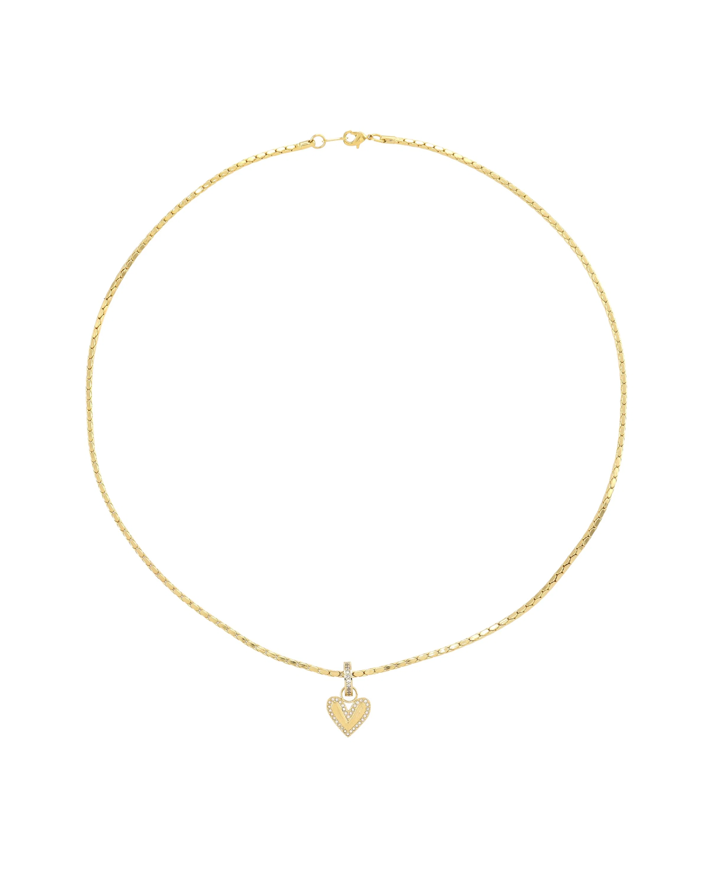 Gold Mom Heart Charm Necklace 18"