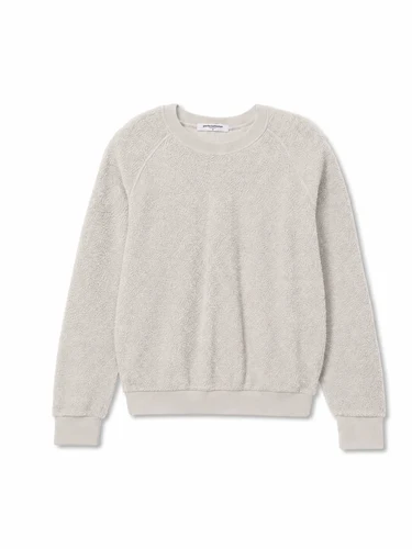 Ziggy Fleece Long Sleeve Shrunken Crewneck - Whitecap Grey