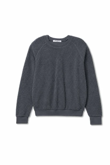 Ziggy Fleece Long Sleeve Shrunken Crewneck - Turbulence
