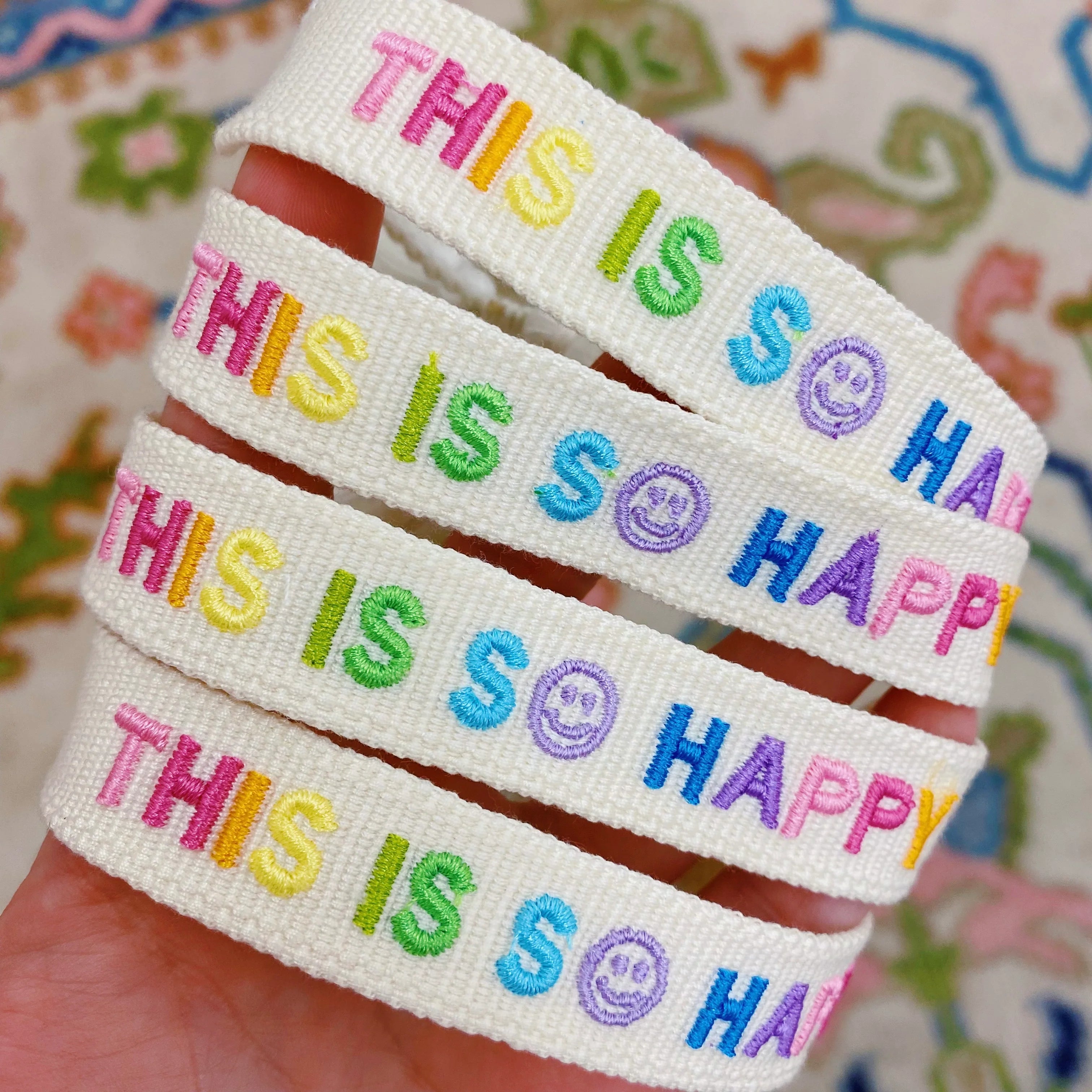 "This Is So Happy" Woven Bracelet