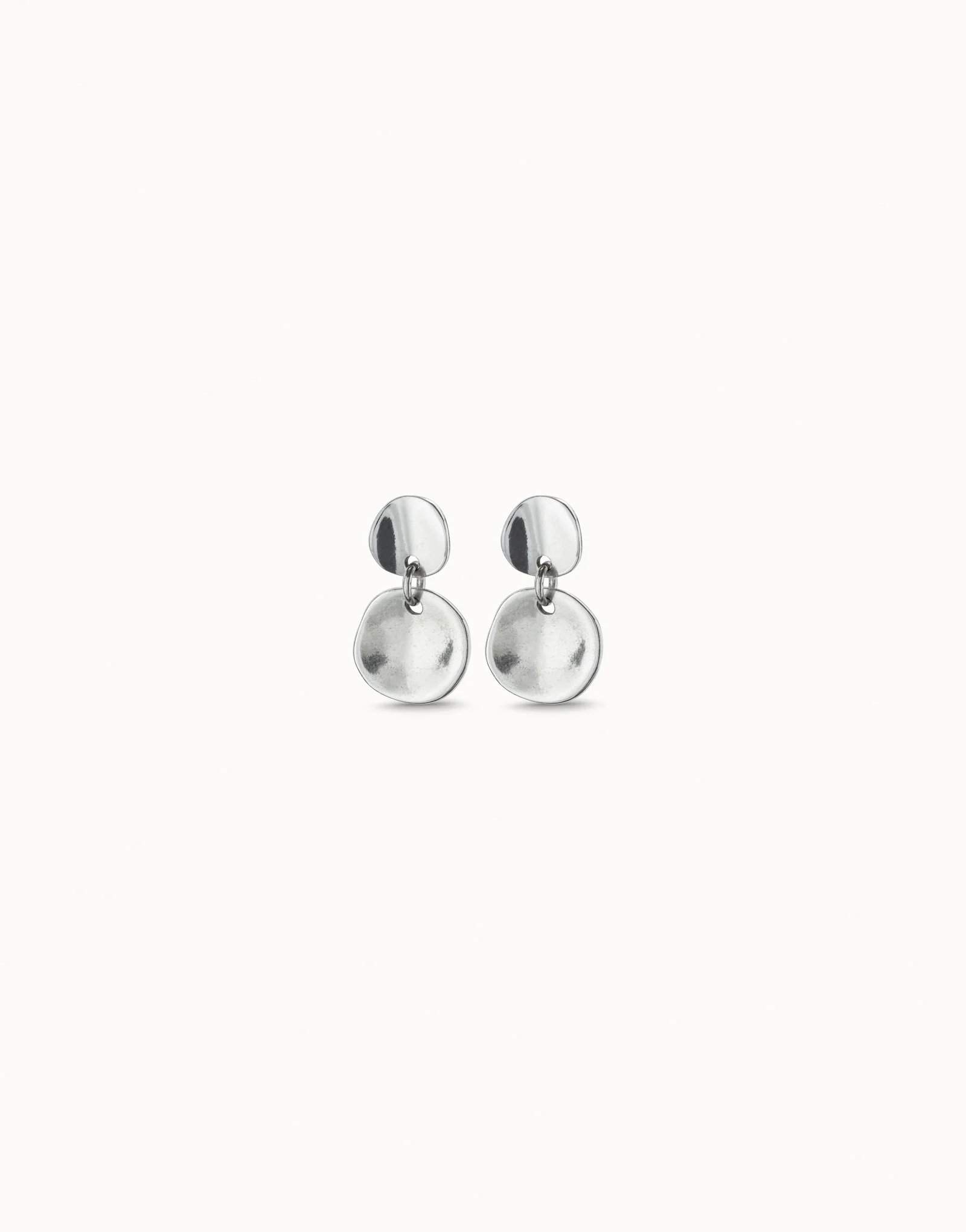 Silver Circle Drop Earrings