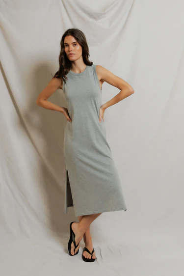 Heather Grey Lanell Supima Cotton Sleeveless Dress